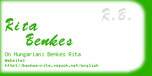 rita benkes business card